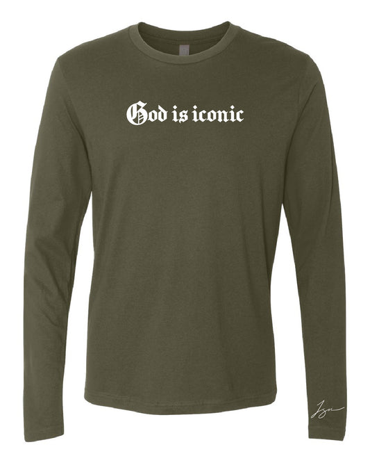 Military Green Long Sleeve God is iconic shirts