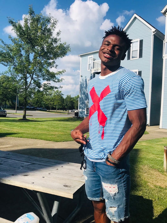 FNXC Blue Stripe Red X Skinny